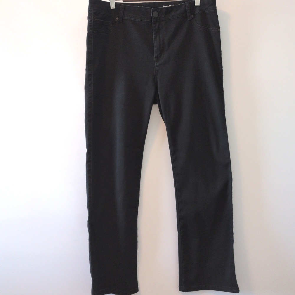 Avenue Denim Bootcut Jeans Women 16 Average Black Stretch Casual Classic Pants